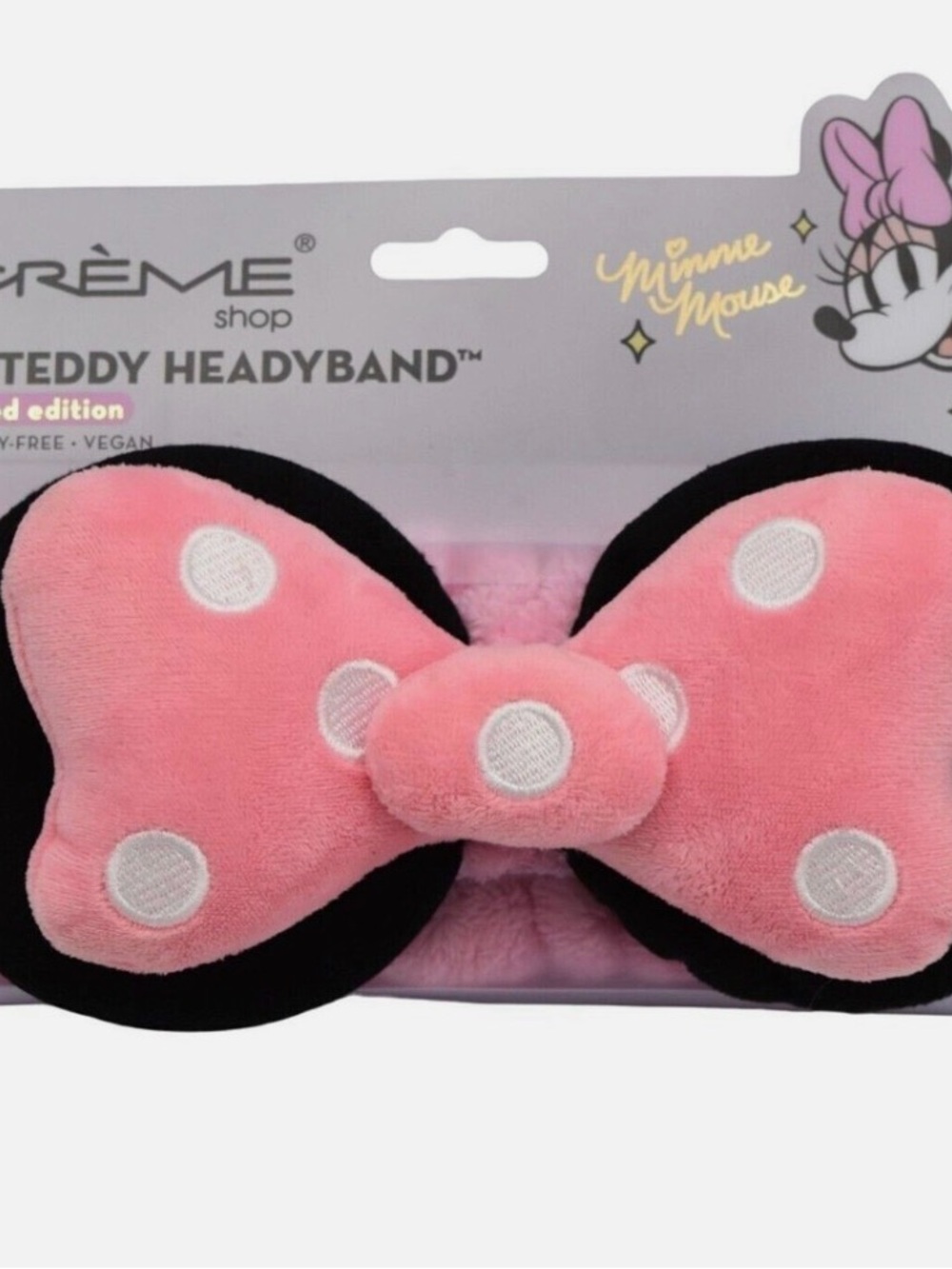 Crème Shop x Minnie Mouse Pink Polka Dot Teddy Headband
